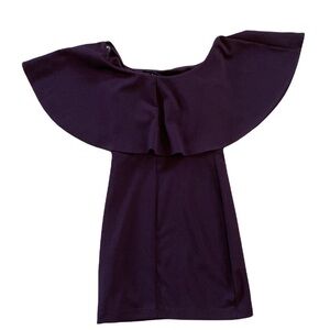 Soprano Dark Plum Off The Shoulder Fitted Dress Size XS NWT